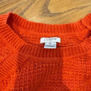 J. Crew Orange Crew Neck Sweater with Textured Knit
